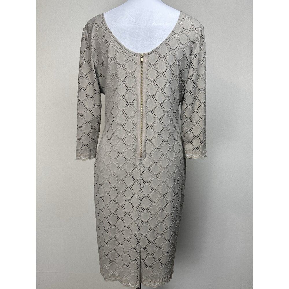 Ronni Nicole Women's Tan Lace Overlay Dress Size 12 Classic Dressy - Picture 5 of 16